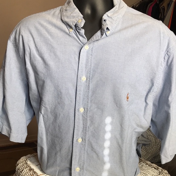 🚨B2G1 POLO RALPH LAUREN Blue Denim Short Sleeve Button Up - Picture 2 of 4